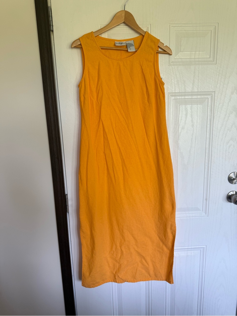 2 for $30 sale: Vintage studio ease orange/yellow  linen blend shift dress